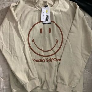Pacsun smiley practice self care sweater